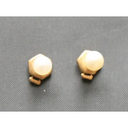 2 boutons anciens col ou plastron or et perle de culture