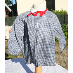 blouse vintage vichy bleu marine nylon ANIK 2 ans