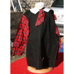 blouse coton noir et rouge fillette ANIK neuve vintage 4 ans