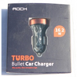 Rock –Chargeur allume cigare vers USB Turbo 16,2 W cuivre