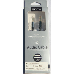 Rock 1 M 3.5 mm Jack Plug to Plug Mâle Câble audio plomb PC bleu gris