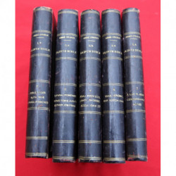 la sainte bible abée DRIOUX 1879  dos cuir, 5 tomes