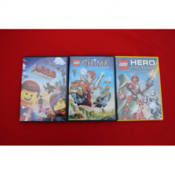 lot de 3 dvd lego : chima, aventure, hero factory