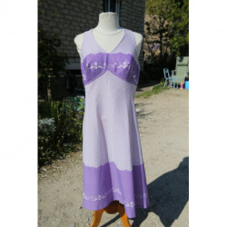 robe vintage jersey petits pois mauve bain de soleil taille M ou L