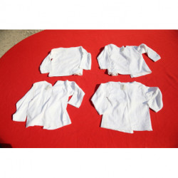 4 chemises brassieres coton blanc vintage BABISSEC neuves 3 mois