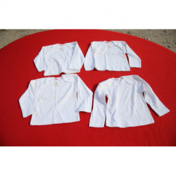 4 petites chemises coton BABISSEC neuves vintage blanches 4 mois