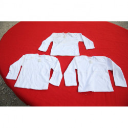 3 petites chemises coton neuves vintage blanches BABISSEC 4 mois