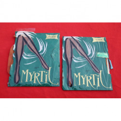 2 paires de bas MYRTIL avec couture KELHOLE marron nylon taille 2