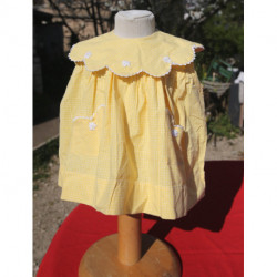 petite robe jaune coton GALOPINS neuve 1 an vintage