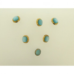 6 boutons dorés et turquoises 5 identiques 1 différent vintage raffinés