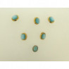 6 boutons dorés et turquoises 5 identiques 1 différent vintage raffinés