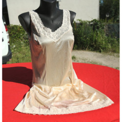 combinaison fond de robe nylon vintage dentelle taille 48