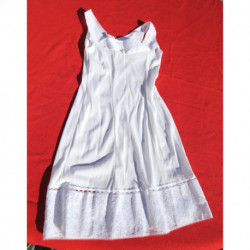 combinaison fond de robe nylon vintage dentelle fillette 10 ans