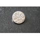 Bouton ancien metal fleur
