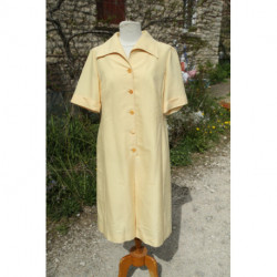 robe vintage caroline ROHMER jaune pale doublée 44/46