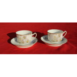 rare 2 tasses porcelaine très fines COULEUR DANNREUTHER NANCY