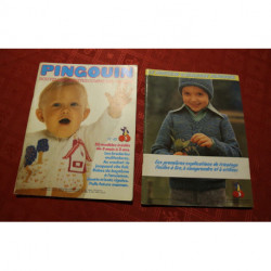 2 catalogues tricot anciens PINGOUIN  un enfant, un layette