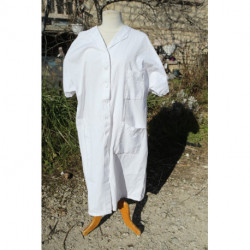 blouse blanche coton vintage manches courtes GRUSON  taille 56
