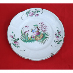 assiette ancienne décorative décor au chinois a identifier