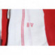 6 torchons anciens neufs lin ou chanvre, style toile de jute liteau rouge